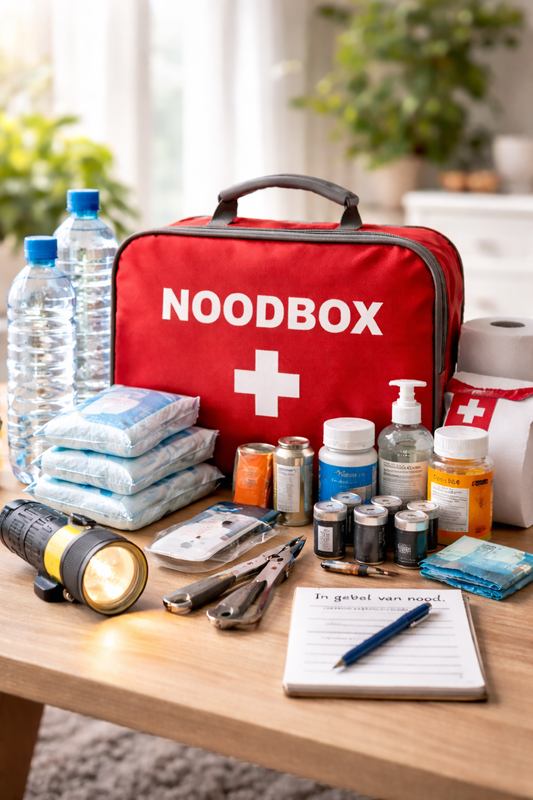 Een noodbox als basis, aanvullingen die bij jou passen